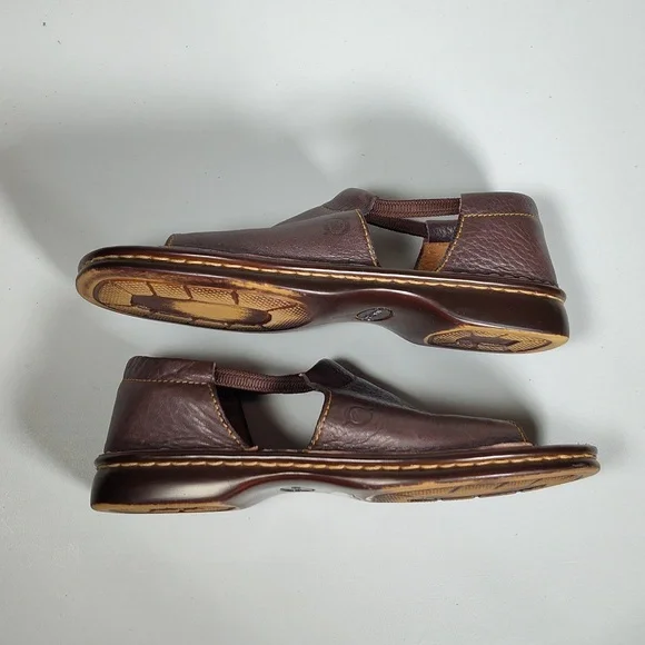 Born brown leather open toe open side sandal shoes 6.5 - Picture 8 of 12